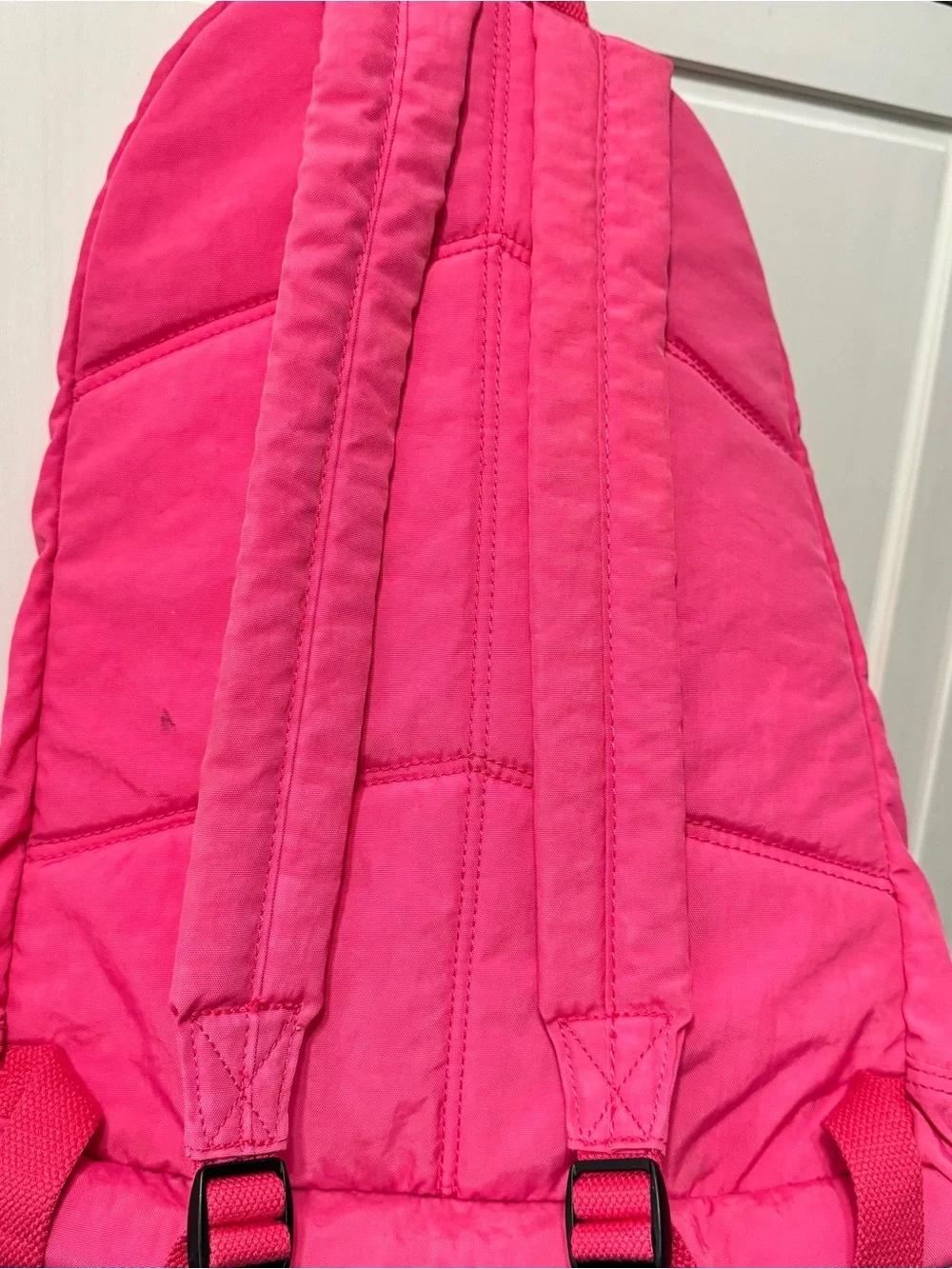 Kipling Hot Pink Expandable Nylon Backpack
